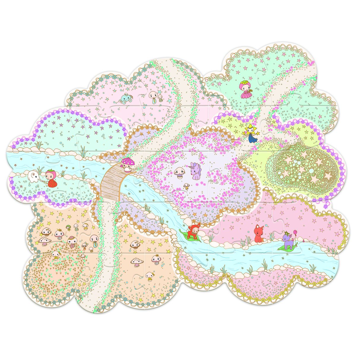 DJ06938-C2-CMJN Djeco: TINYLY Puzzle tekturowe SCENOGRAFIA LILY + figurki - obrazek 4