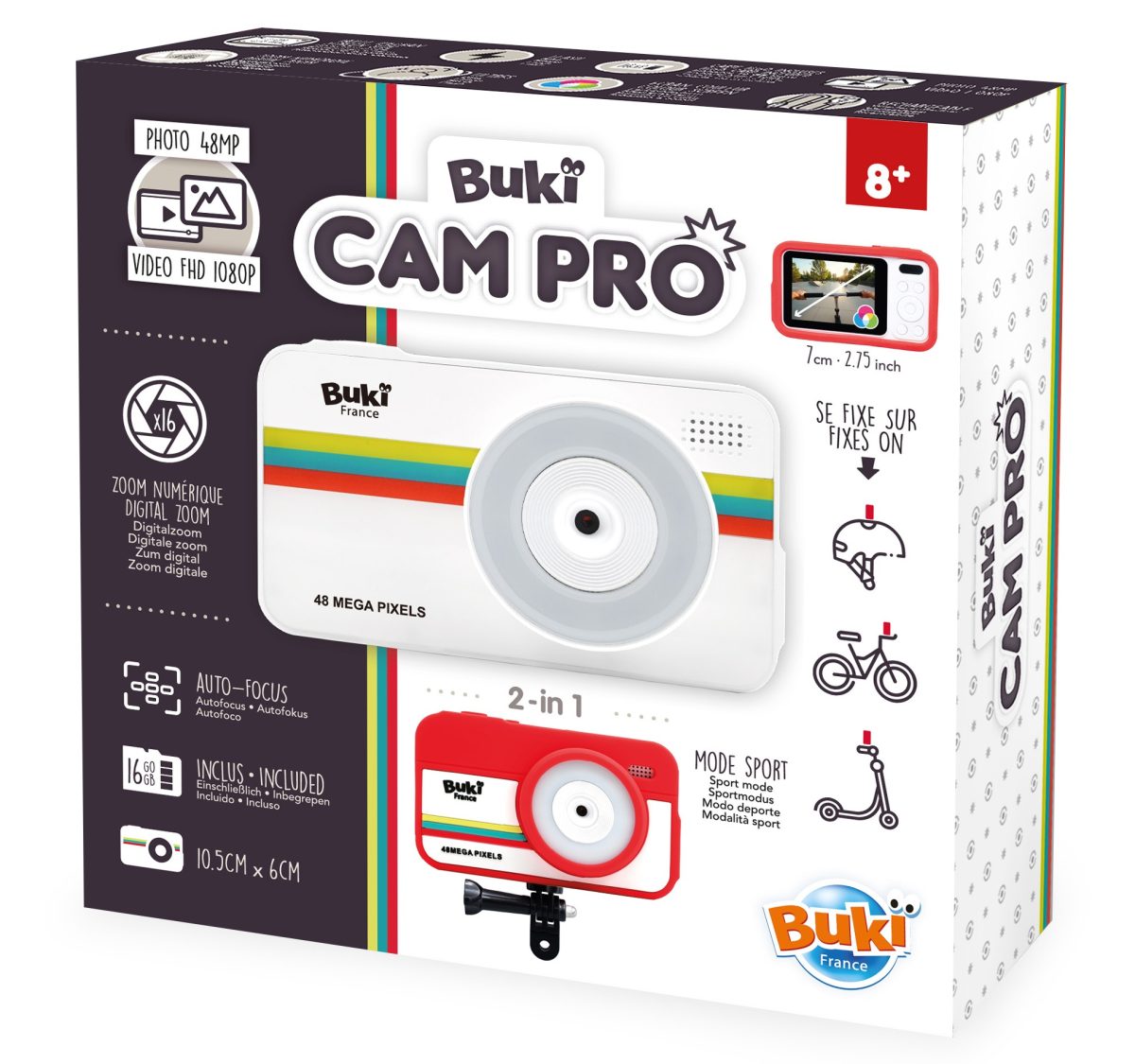 BUKI: Aparat fotograficzny dla dziecka 2w1 CamPro 8+ - obrazek 1