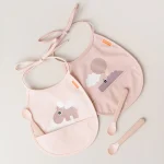 Done by Deer: śliniak z kieszonką Tiny 2 szt. Happy Clouds Powder - obrazek 2