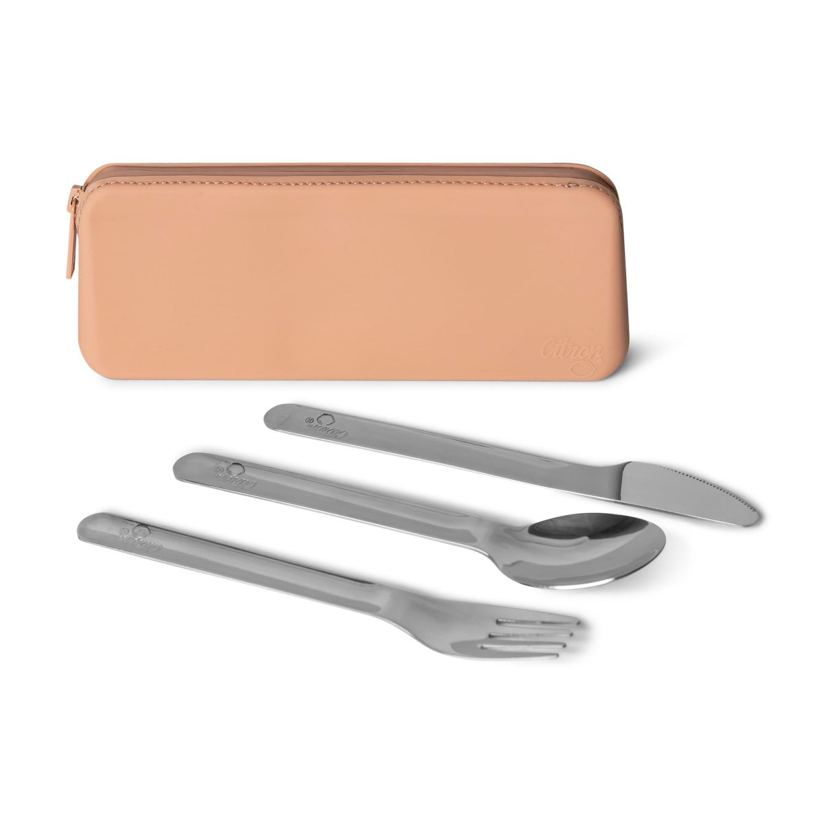 Citron: Sztućce ze Stali Nierdzewnej z Etui na Zamek - Blush Pink - obrazek 1