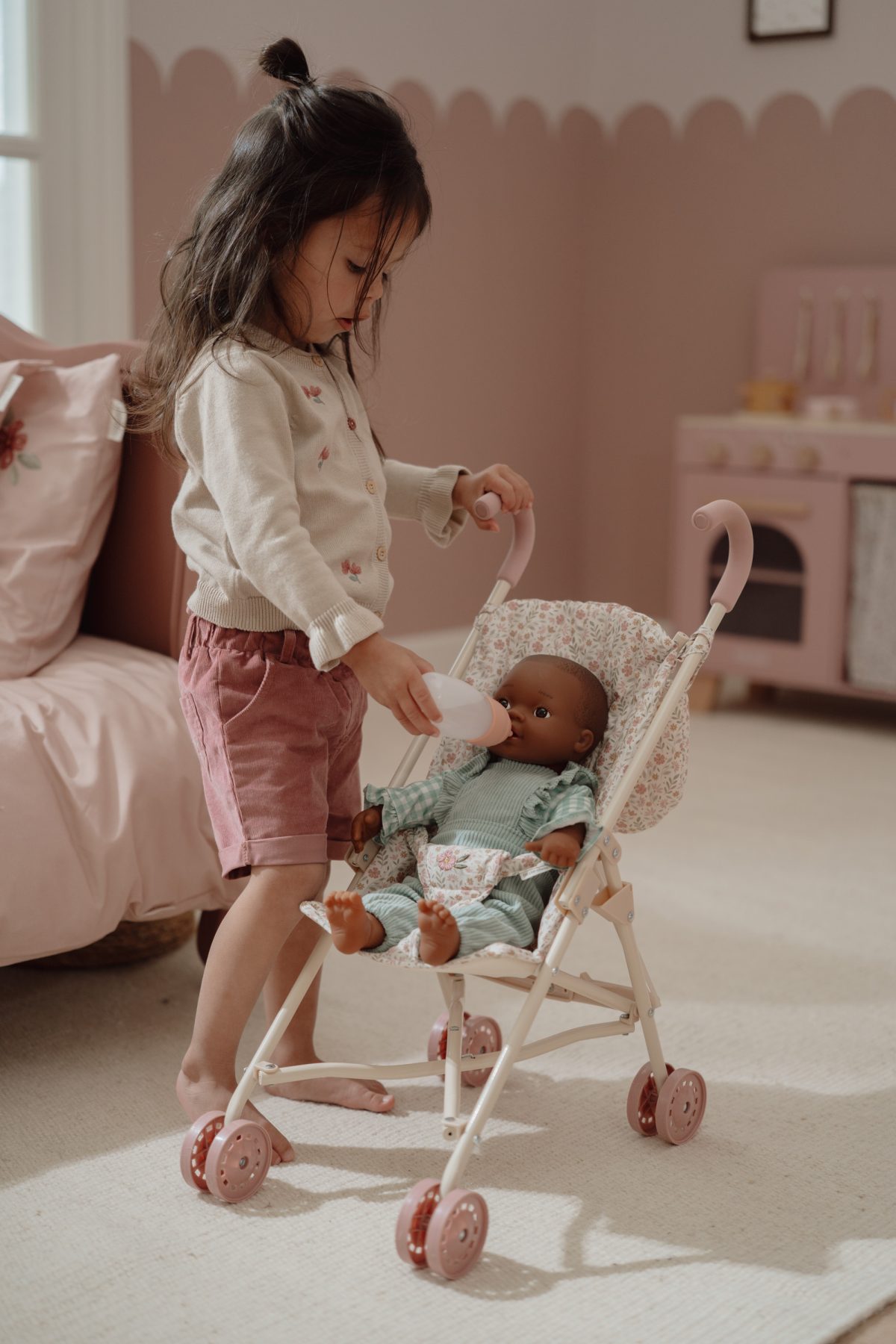 doll-buggy-ld4585-6 Little Dutch: składany wózek spacerowy dla lalki beż - obrazek 2