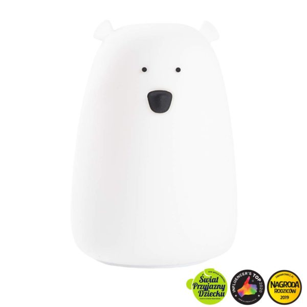 Rabbit & Friends: Miś Duży Lampka Silikonowa Biała
