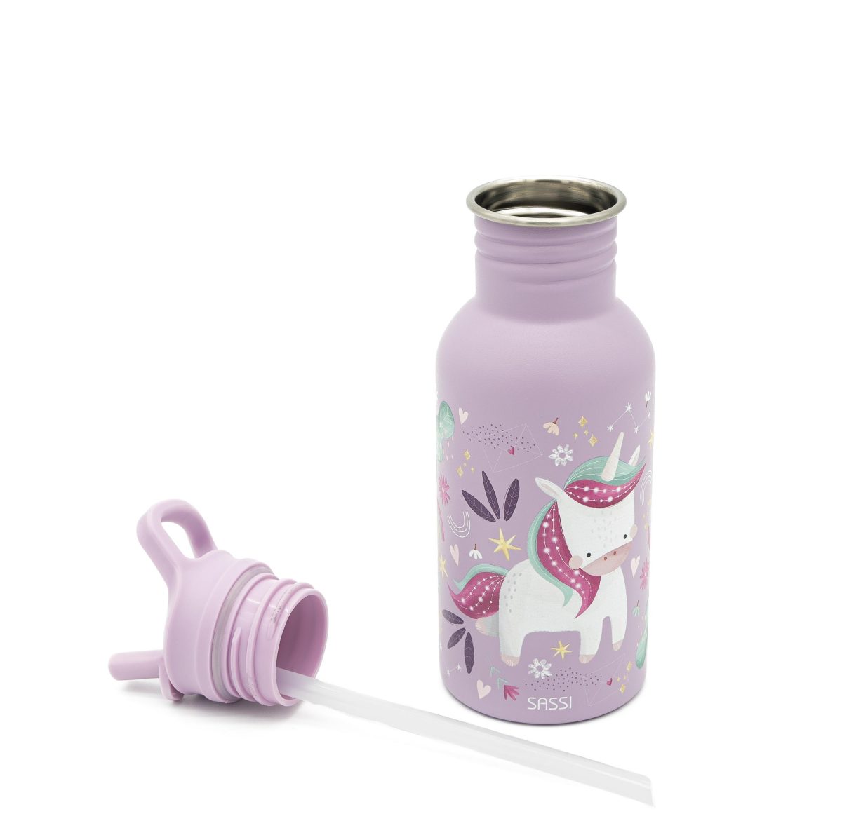 SASSI: Butelka stalowa na wodę bidon 500 ml Jednorożec - obrazek 2