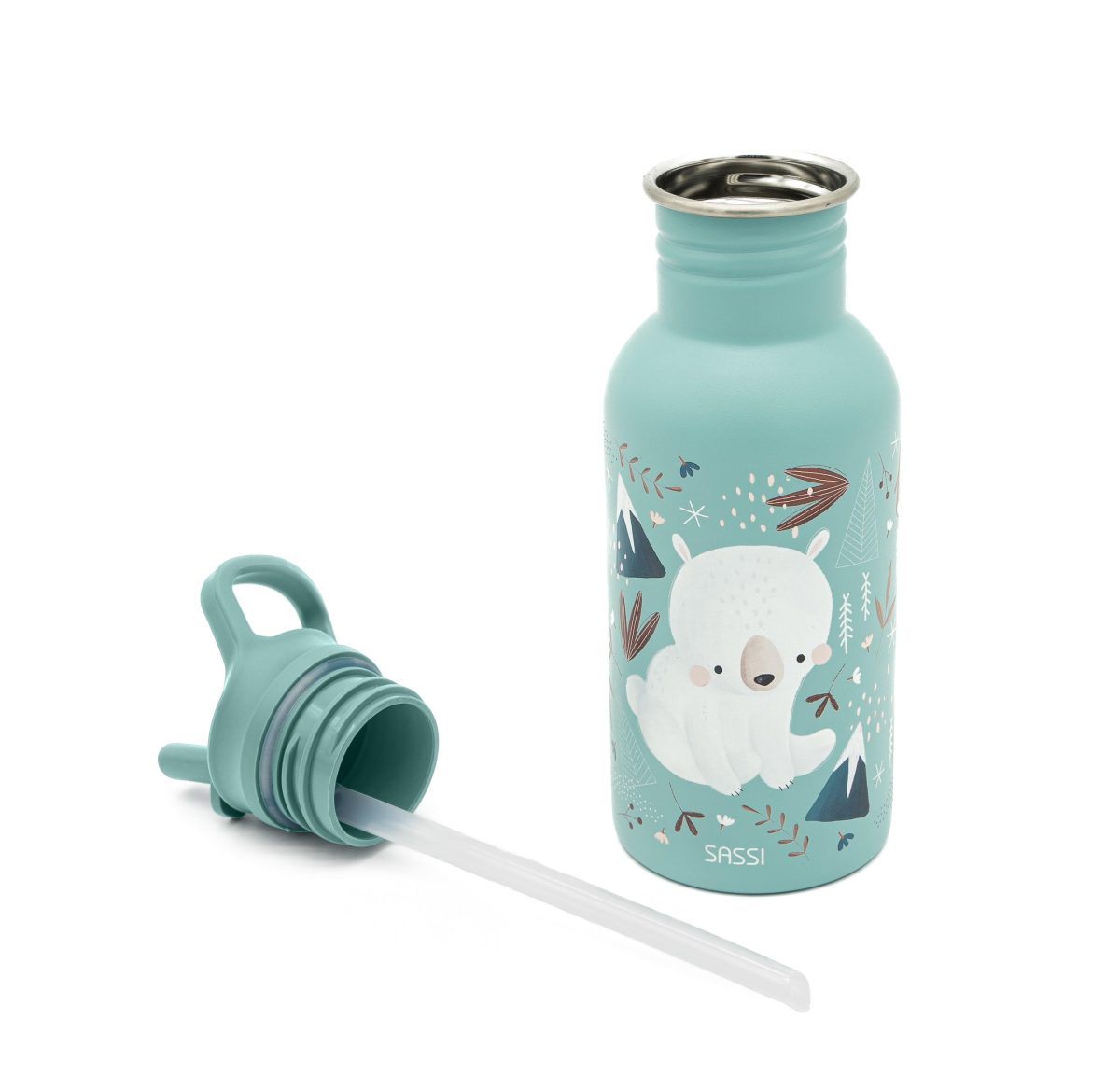 SASSI: Butelka stalowa na wodę bidon 500 ml Miś - obrazek 4
