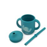 SASSI: Kubek silikonowy z rurką dla dzieci Słonik - obrazek 2