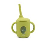 SASSI: Kubek silikonowy z rurką dla dzieci Dinozaur