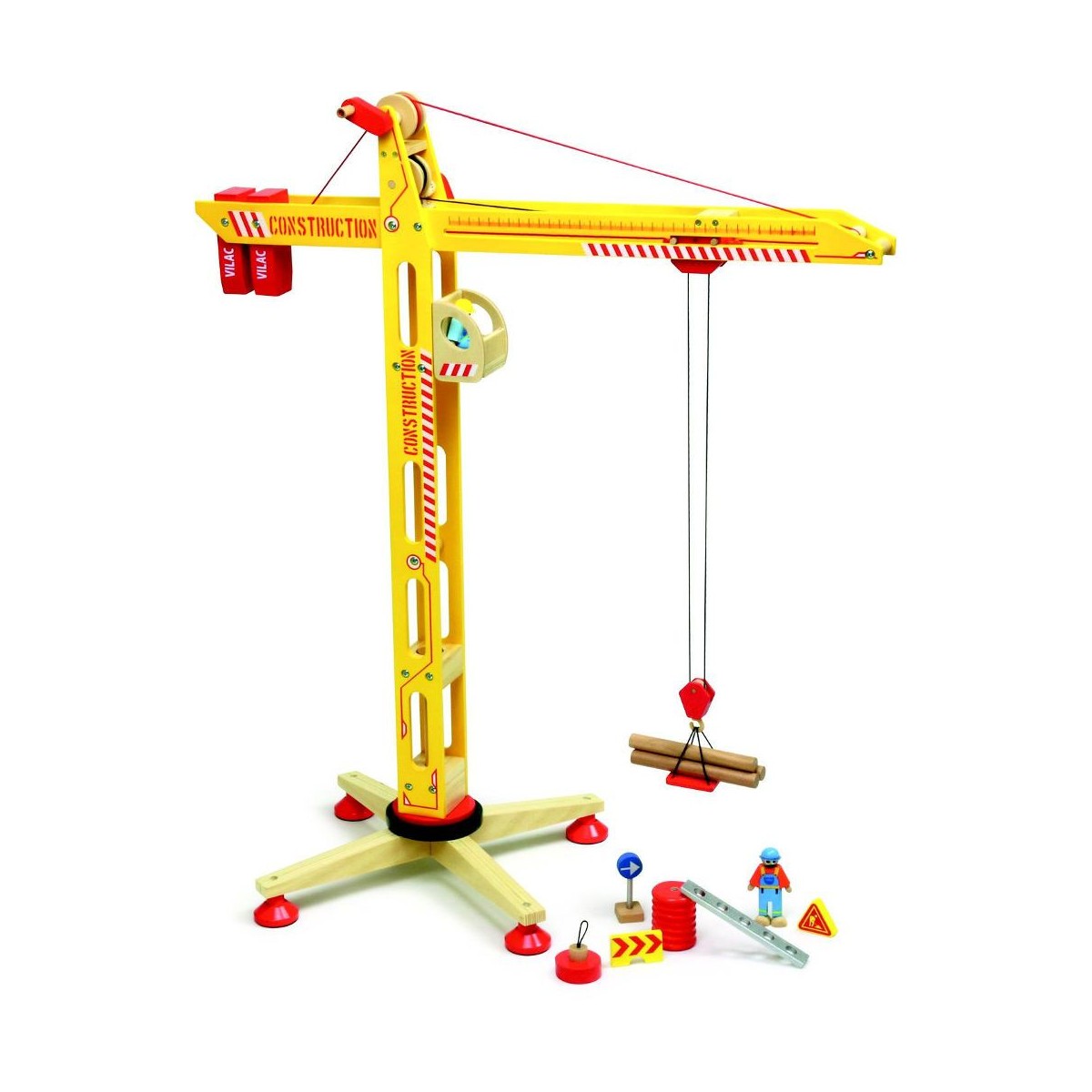 vilac-vilacity-dzwig-drewniany-xl-2343 Vilac: Vilacity Dźwig drewniany XL 80cm 3+ - obrazek 1