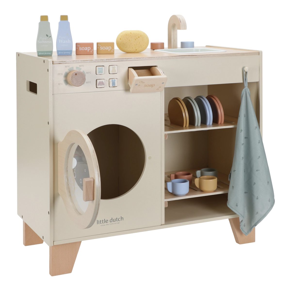 wooden-washing-machine-ld2497-product-4 Little Dutch: drewniana pralka ze zlewozmywakiem - obrazek 3
