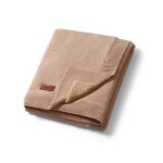 BabyOno: Kocyk bawełniany z flanelowym podszyciem ciemny beż 75×100 cm