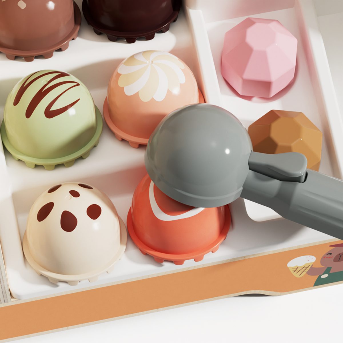 TOPBRIGHT: zabawka edukacyjna duża lodziarnia 36m+ - obrazek 6