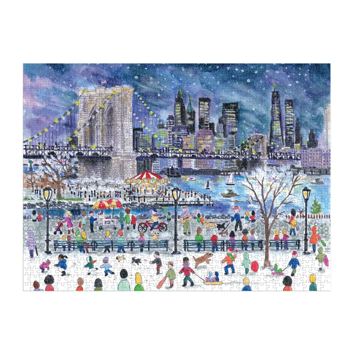 Galison: puzzle Michael Storrings – Snowfall Over New York City 1000 elementów - obrazek 2