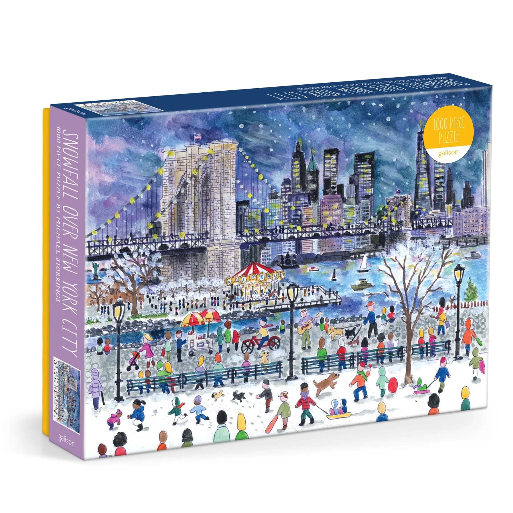 66112 Galison: puzzle Michael Storrings – Snowfall Over New York City 1000 elementów - obrazek 1