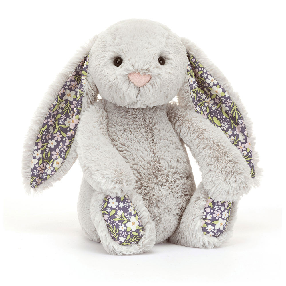 BPM3BJ__03087 Jellycat: Króliczek z Kwiecistymi Uszami Srebrny „Bloom” 31 cm - obrazek 1