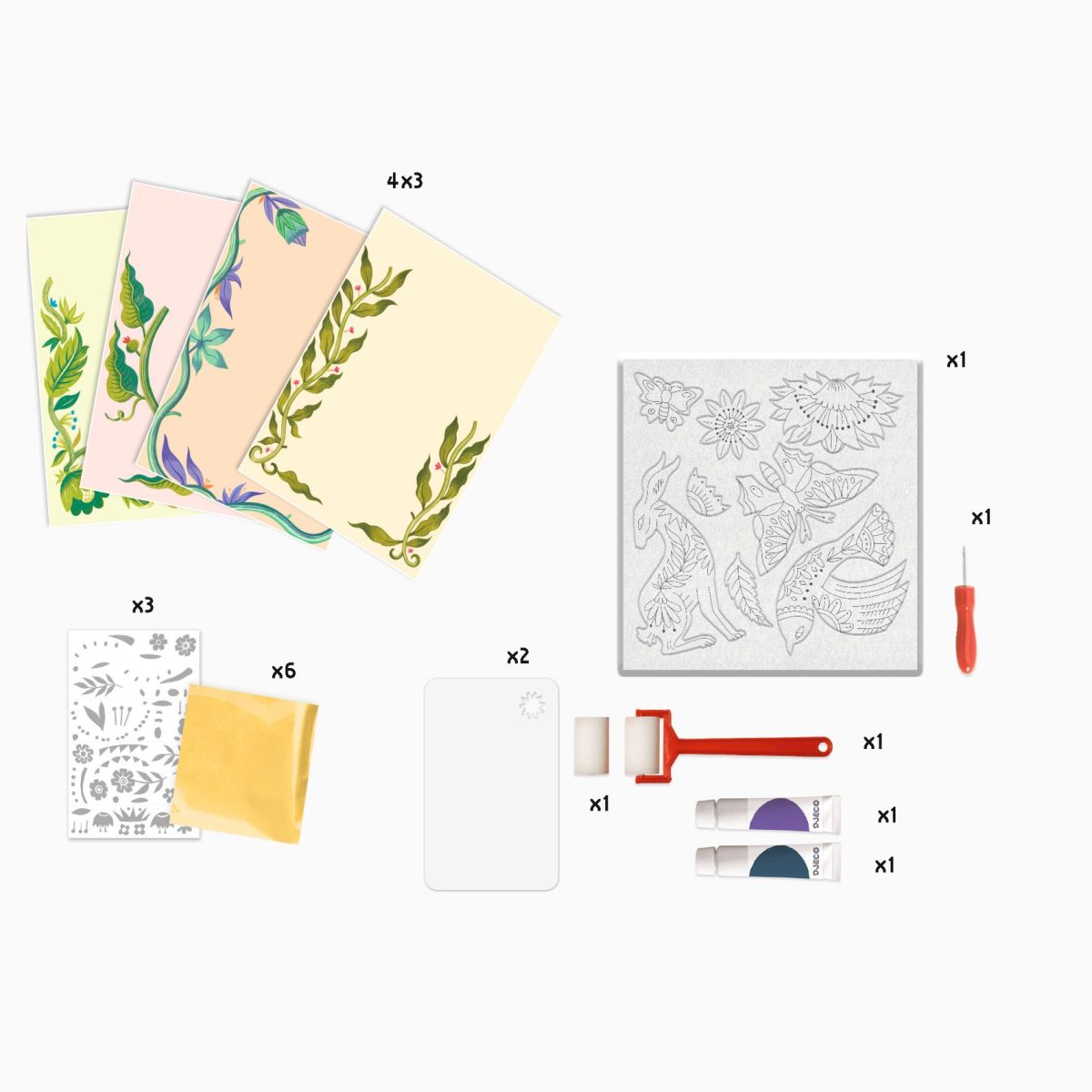 Djeco: Zestaw artystyczny grawerowanie pieczątek NATURA 7+ - obrazek 3