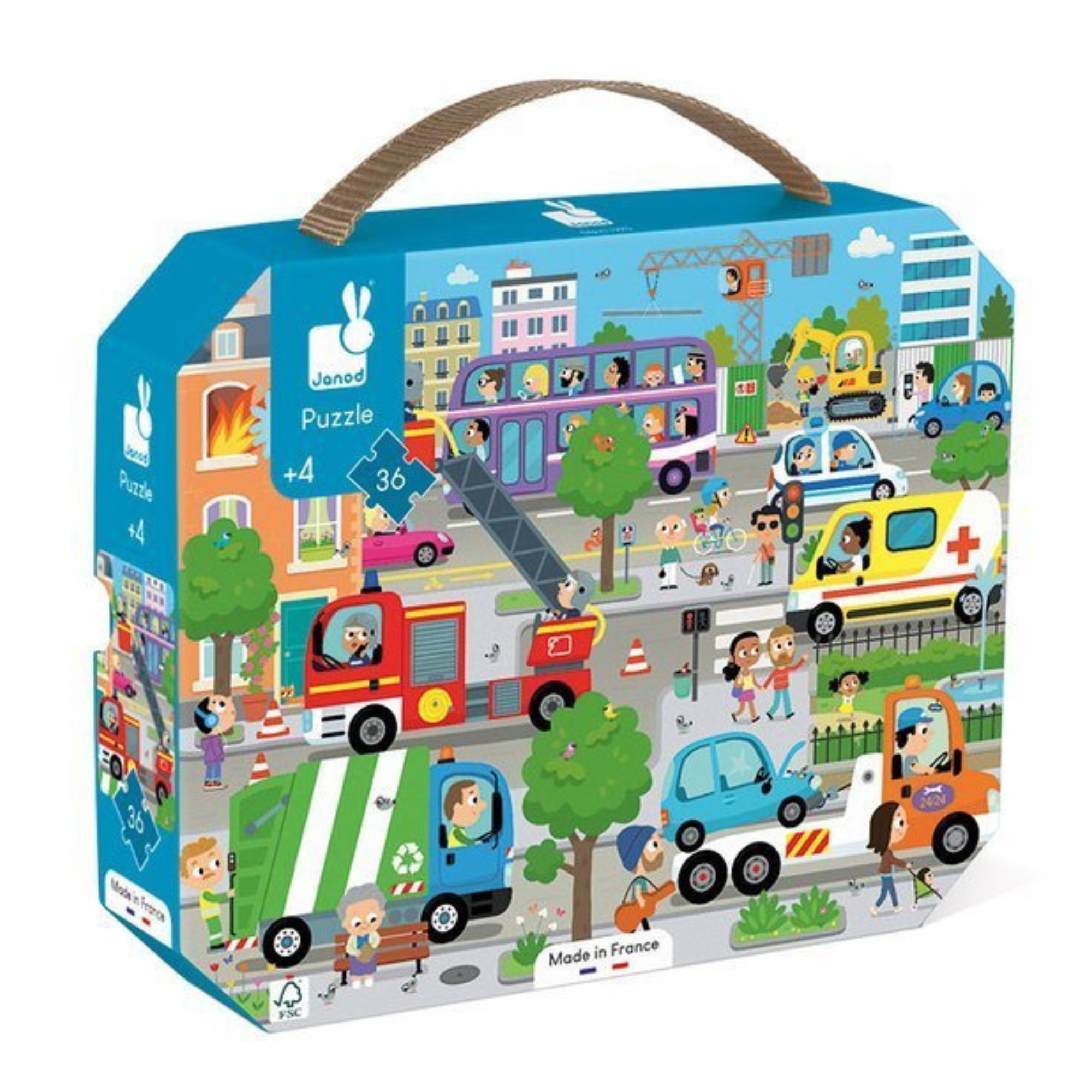 Puzzle-w-walizce-Miasto-36-elementow-4---Janod-J02644 Janod: puzzle w walizce miasto 36 elementy 4+ - obrazek 1