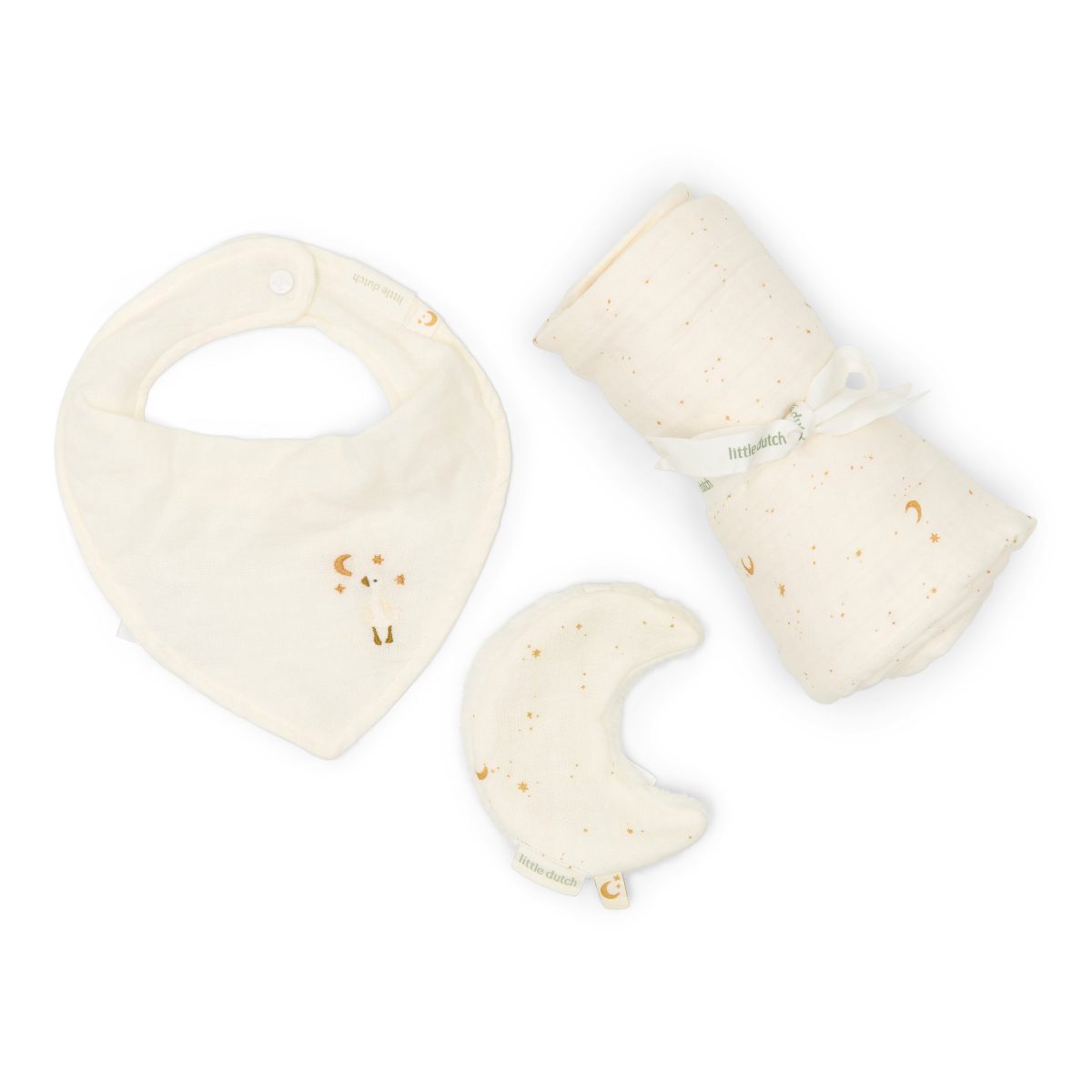 Little Dutch: zestaw prezentowy zawieszka, otulacz i bandana Moon & Stars - obrazek 2