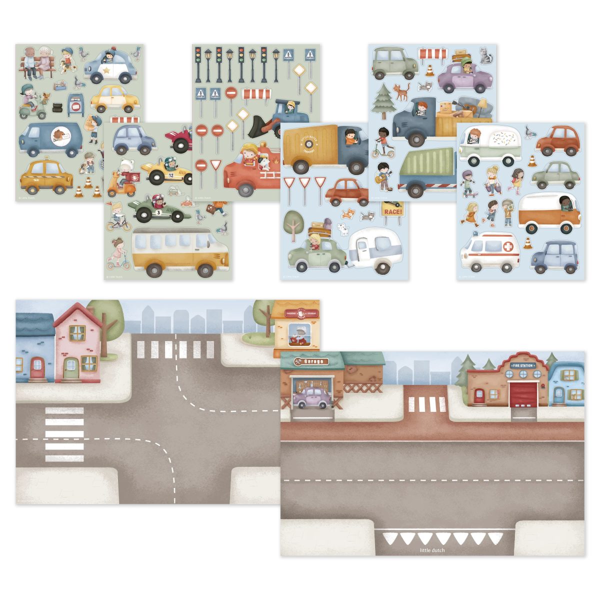 Little Dutch: książeczka z naklejkami Jim na ulicy - obrazek 4