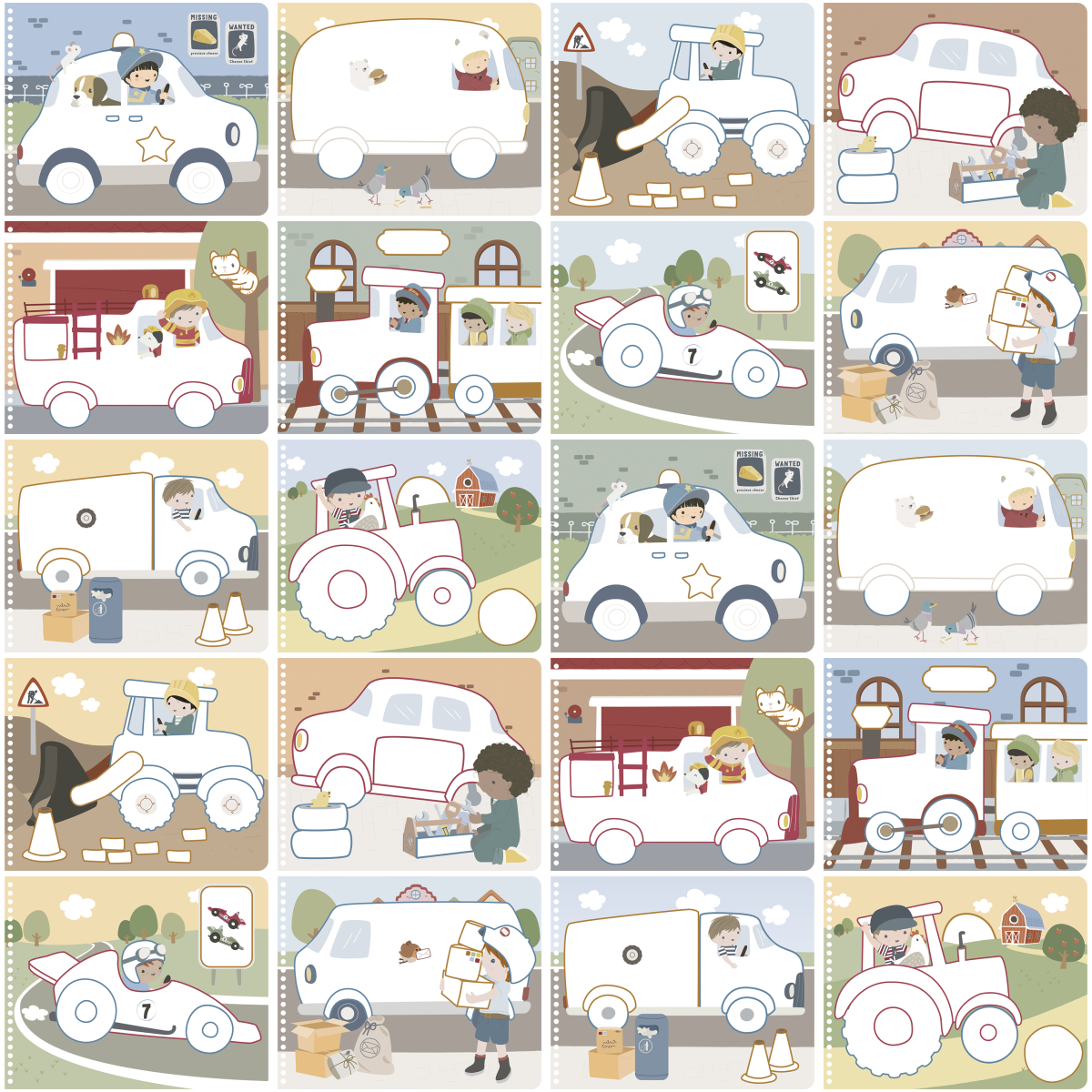 Little Dutch: kreatywny zeszyt z kredkami Jim & Friends - obrazek 4