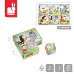Janod: klocki układanka 6w1 kostki 9 el. Farma 2+ - obrazek 7