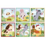 Janod: klocki układanka 6w1 kostki 9 el. Farma 2+ - obrazek 2