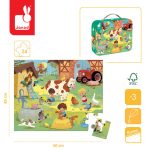 Janod: puzzle w walizce dzień na farmie 24 elementy 3+ - obrazek 3