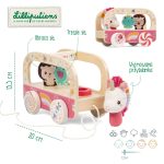 Lilliputiens Drewniany wózek do ciągnięcia Jednorożec Lena 12 m+ - obrazek 4