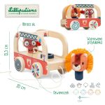 Lilliputiens Drewniany wózek do ciągnięcia Wóz strażacki Lew Jack 12 m+ - obrazek 9