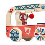 Lilliputiens Drewniany wózek do ciągnięcia Wóz strażacki Lew Jack 12 m+ - obrazek 7