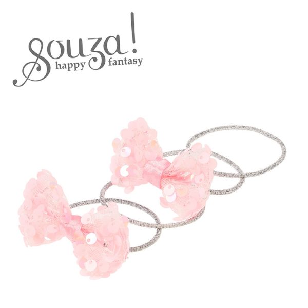 Souza! Elastyczne gumki do włosów Tiki kokarda różowa 4 szt.