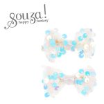 Souza! Klipsy do włosów Tiki kokarda biała 2 szt.