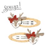 Souza! Spinki do włosów z brokatowymi reniferami Charu 2 szt.