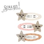 Souza! Spinki do włosów z brokatowymi gwiazdkami Dagmar 3 szt.