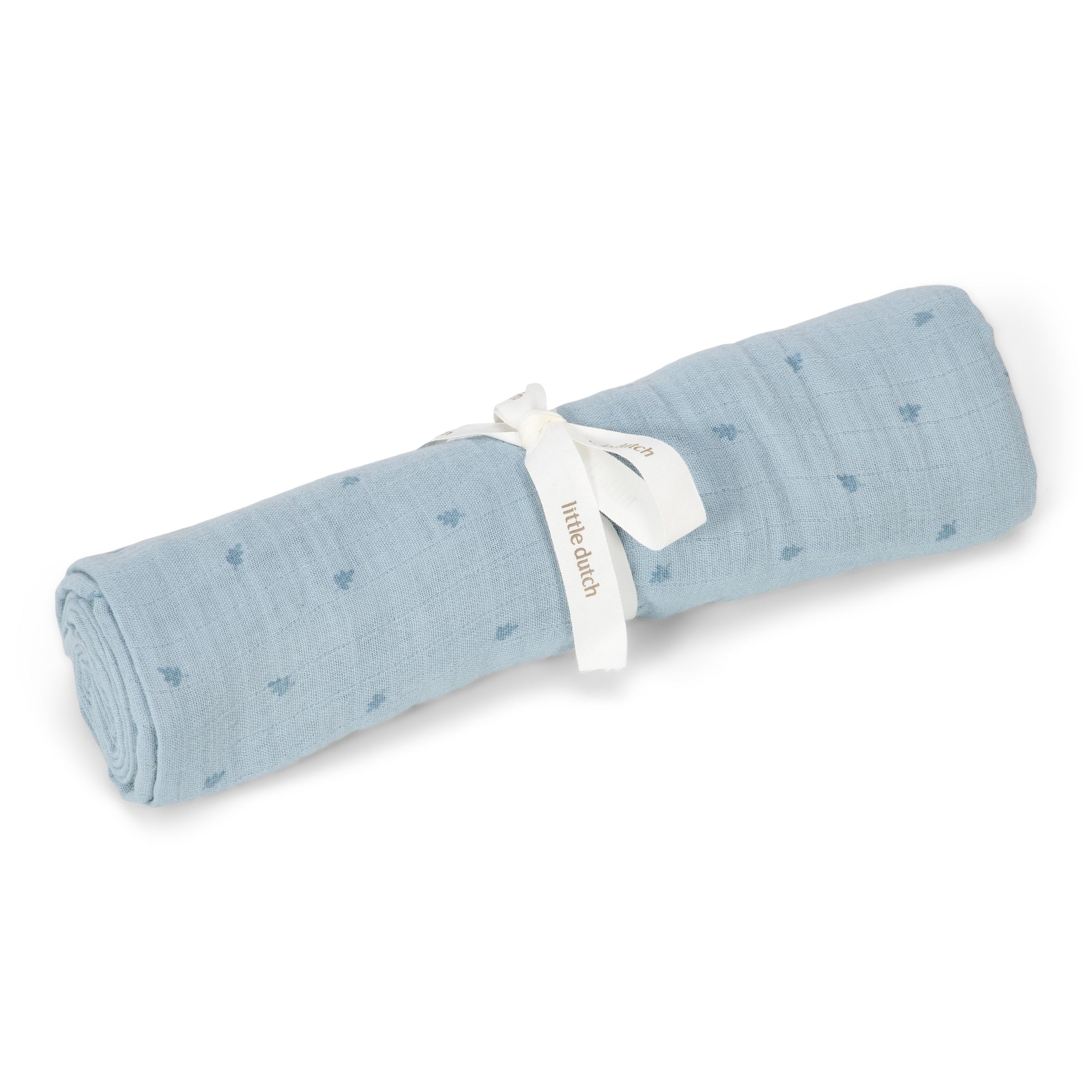 swaddle-120x120-pure-denim-blue-print-te51945042-product-1 Little Dutch: otulacz muślinowy 120 x 120 cm Pure Denim Blue - obrazek 1
