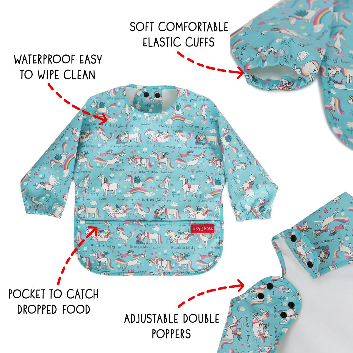 Tyrrell Katz: Jednorożce - Wodoodporny śliniaczek z długim rękawem - obrazek 6