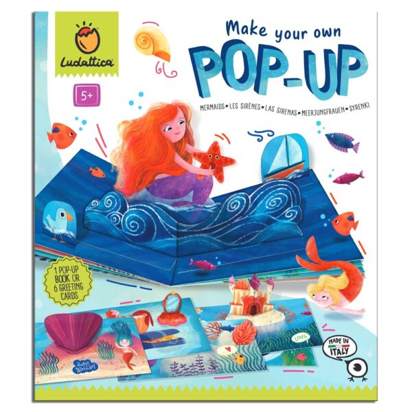 LUDATTICA: zestaw ART 2w1 – stwórz własne kartki lub książkę 3D – SYRENKI