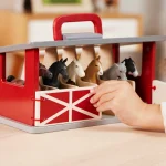 Terra by Battat: Drewniana stajnia z końmi 6 ras - obrazek 7