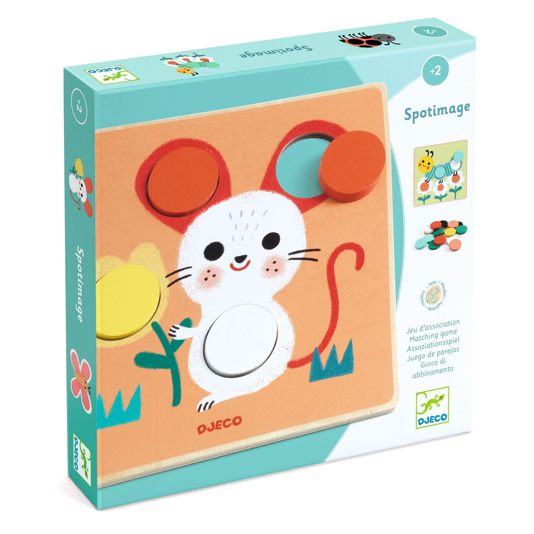 DJ01617-B3D-RVB-1 Djeco: Drewniana układanka SPOTIMAGE 2+ - obrazek 1