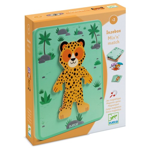 Djeco: Magnetyczne puzzle Inzebox SAFARI 2+