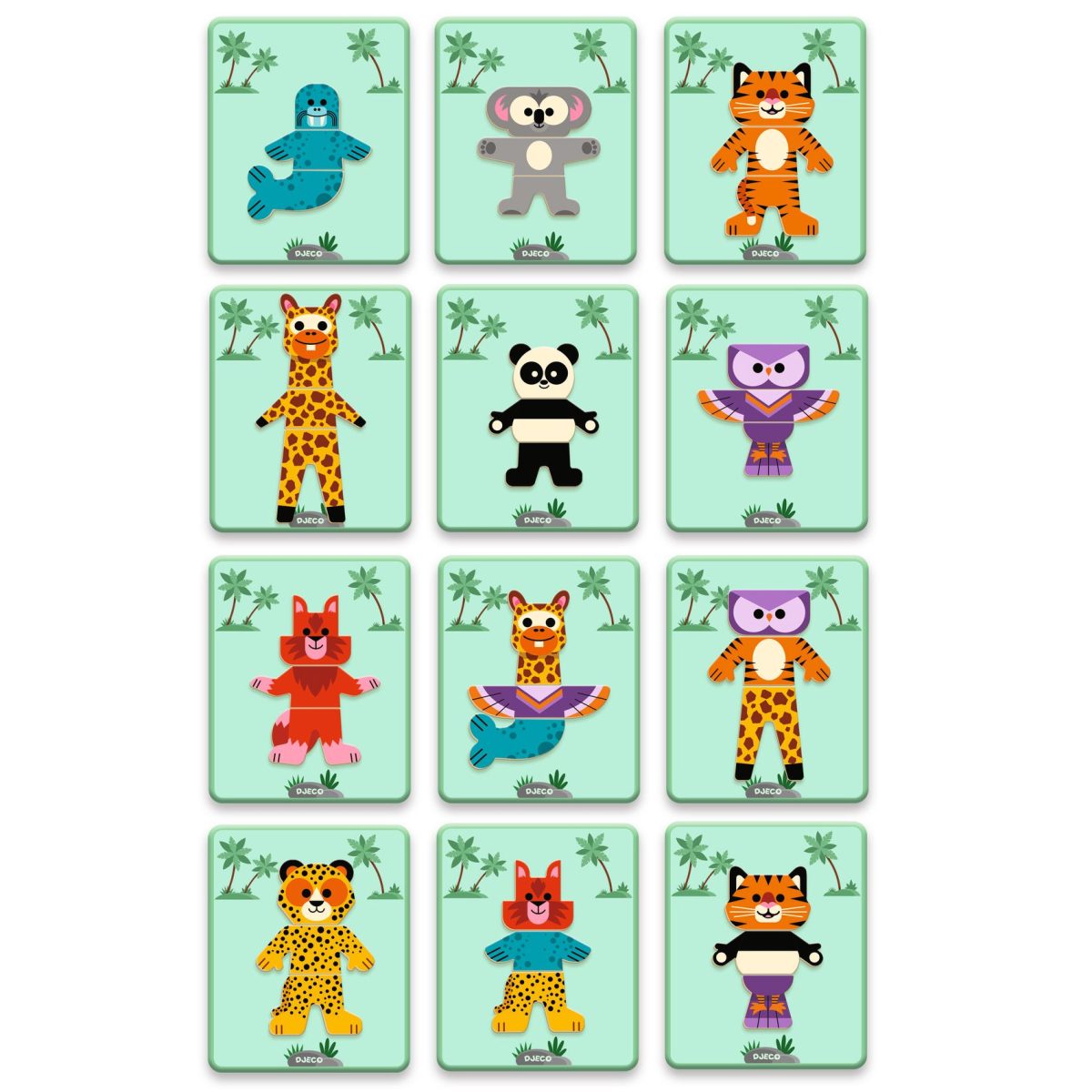 Djeco: Magnetyczne puzzle Inzebox SAFARI 2+ - obrazek 3