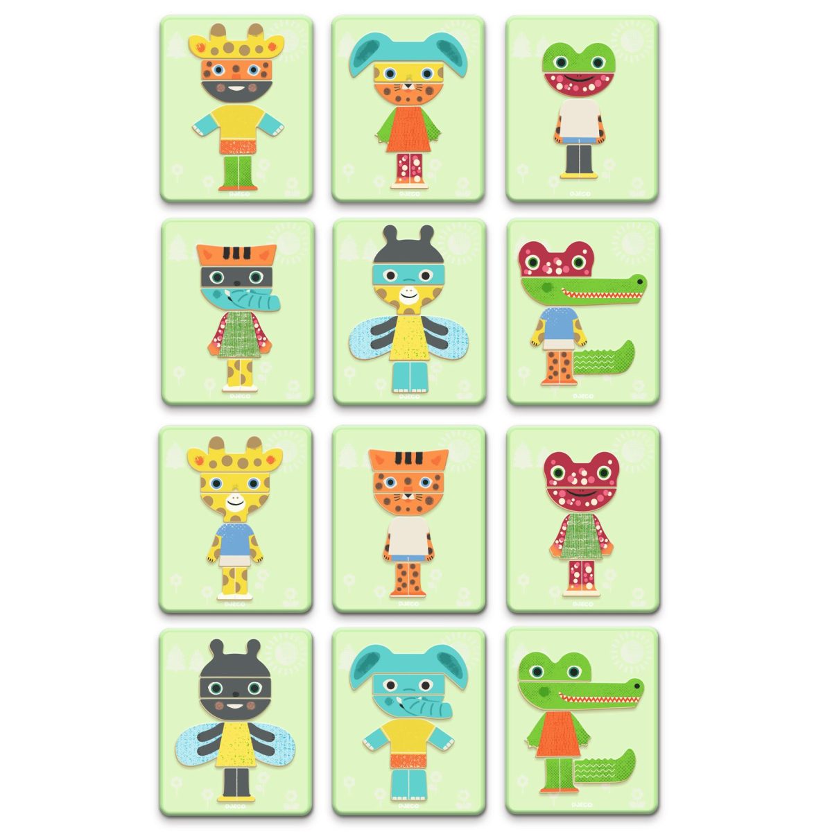 Djeco: Magnetyczne puzzle Inzebox ZWIERZĘTA 2+ - obrazek 3