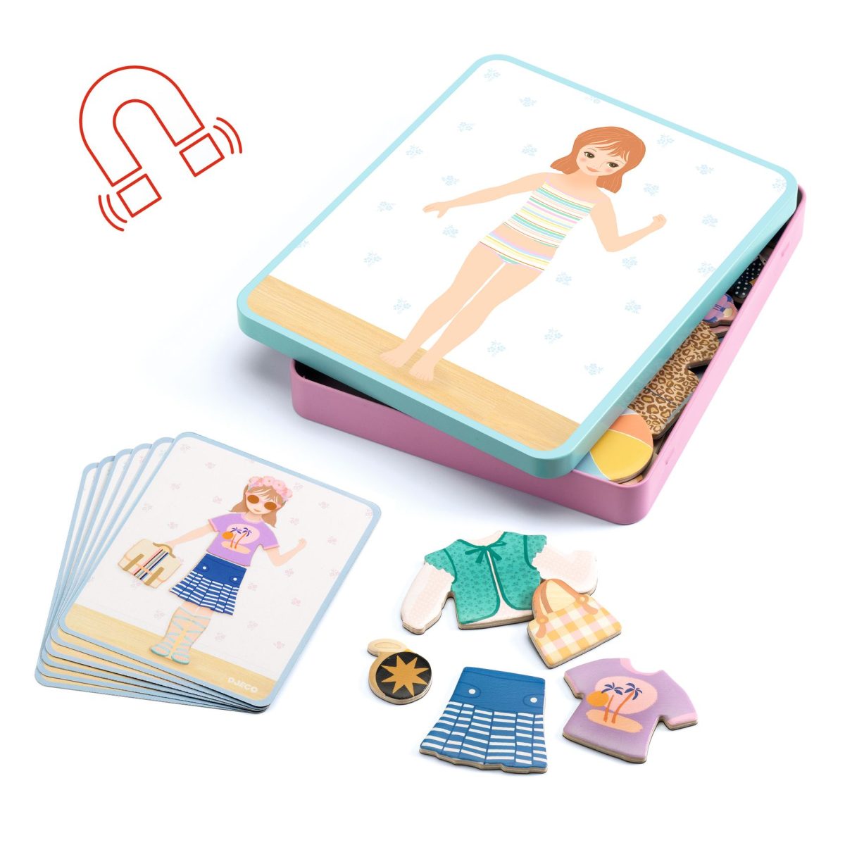 Djeco: Magnetyczne puzzle Inzebox UBIERANKI 3+ - obrazek 2