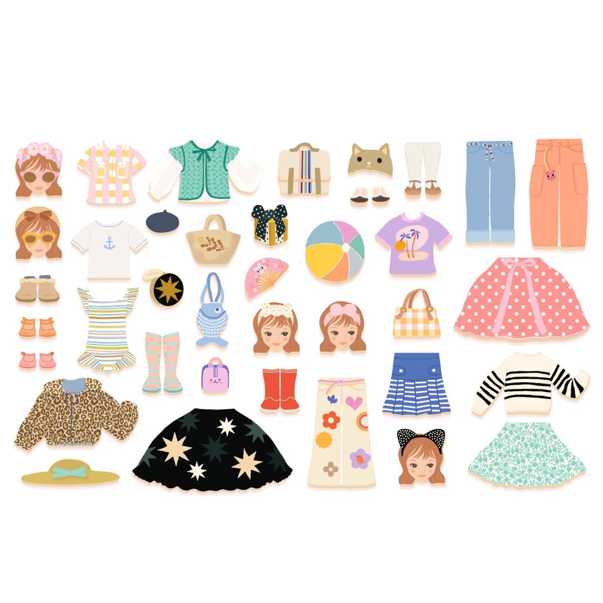 Djeco: Magnetyczne puzzle Inzebox UBIERANKI 3+ - obrazek 4