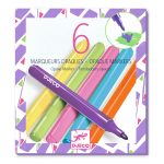 Djeco: Zestaw 6 matowych markerów do różnych powierzchni - TĘCZA