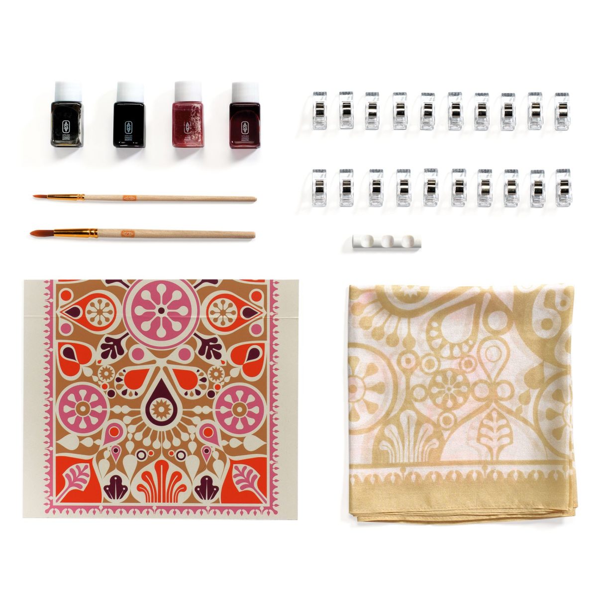 Djeco: AGA Atelier 10 - zestaw artystyczny malowanie na jedwabiu 15+ - obrazek 5