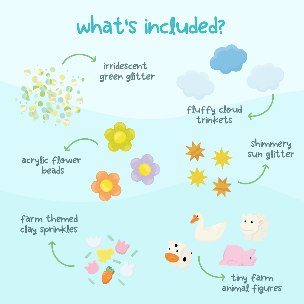 Glo Pals: FARMA Fun Fillers - Wkład, figurki, brokaty i barwniki do słoików, zabaw sensorycznych - obrazek 5
