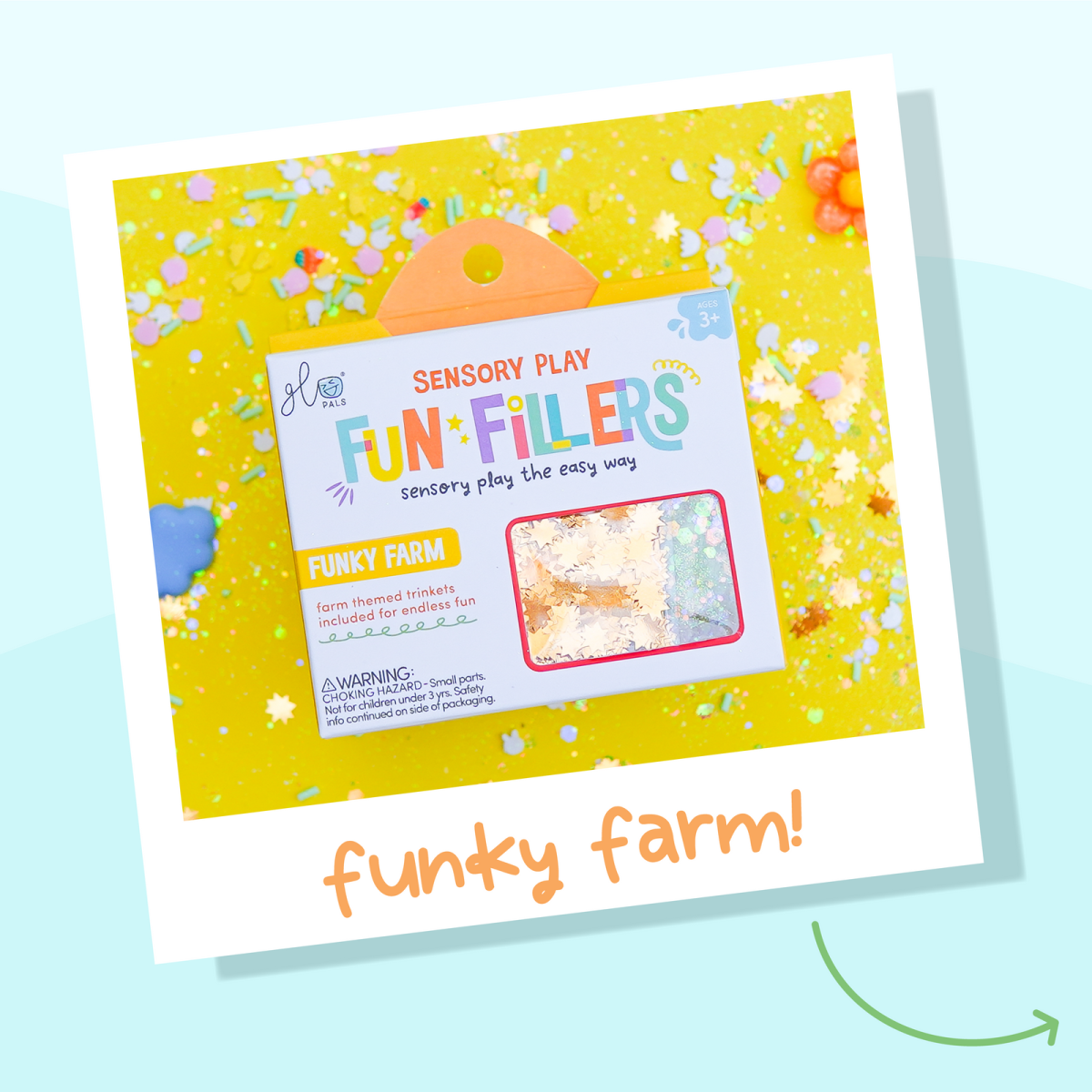 Glo Pals: FARMA Fun Fillers - Wkład, figurki, brokaty i barwniki do słoików, zabaw sensorycznych - obrazek 4