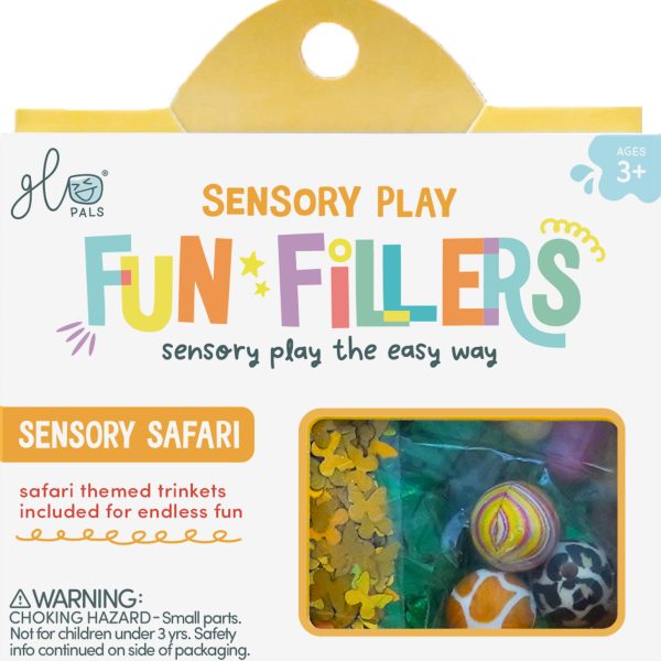 Glo Pals: SAFARI Fun Fillers - Wkład, figurki, brokaty i barwniki do słoików, zabaw sensorycznych