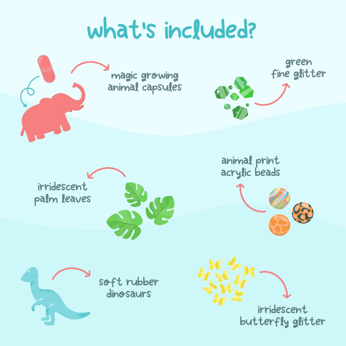 Glo Pals: SAFARI Fun Fillers - Wkład, figurki, brokaty i barwniki do słoików, zabaw sensorycznych - obrazek 2