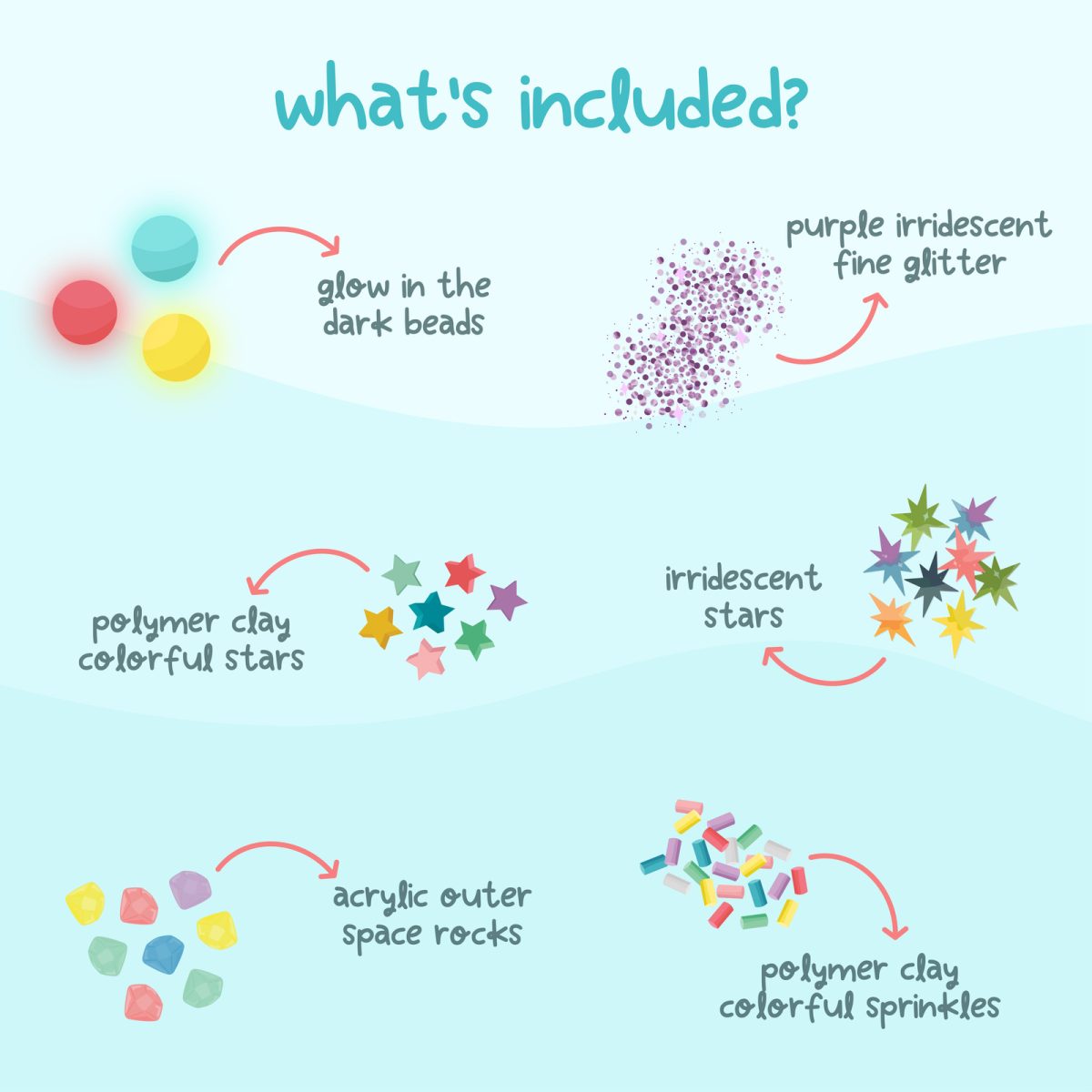 Glo Pals: SPACE Fun Fillers - Wkład, figurki, brokaty i barwniki do słoików, zabaw sensorycznych - obrazek 3