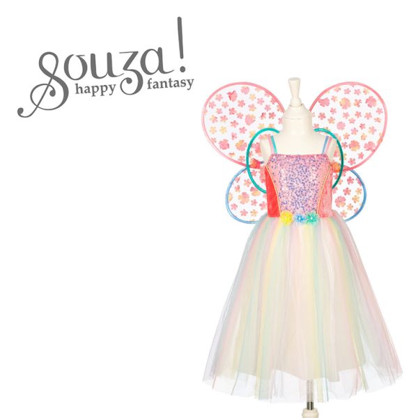 Souza! Kostium sukienka i skrzydła motyla wróżka Flora 5-7 lat